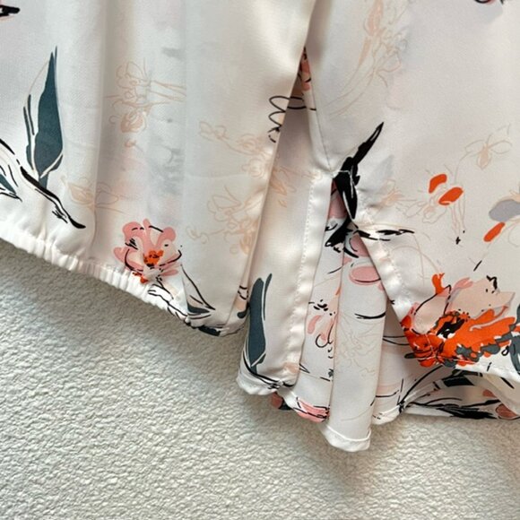 Fun2Fun Women's Floral Boho Blouse w/Henley neckline, 3/4 Sleeves, Plus Size 3X - Picture 5 of 6